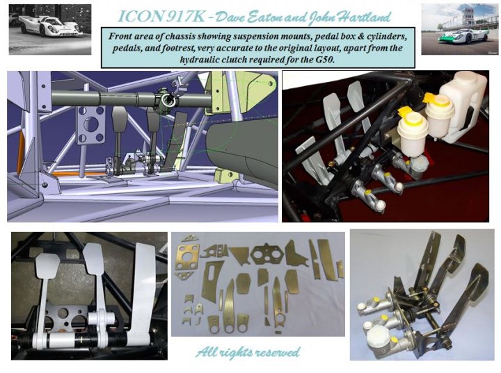 Icon 917K - Page 3 - Readers' Cars - PistonHeads UK - The image shows a collage of photos featuring a racing car being assembled. The central photo displays the chassis and various components, suggesting an ongoing assembly or repair process. Surrounding this are smaller images showing different parts of the vehicle, including the front suspension setup and the engine bay. There's text indicating that the image is from a social media post about a racing car, specifically a "K9JK" model. The style of the image is informative and appears to be intended for an audience interested in automotive assembly or racing cars.