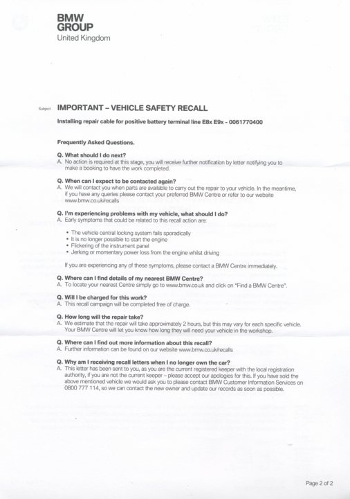 Latest BMW Recalls - Page 2 - BMW General - PistonHeads