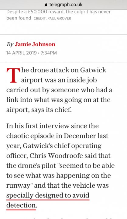 Gatwick closed by drones - Page 152 - News, Politics & Economics - PistonHeads