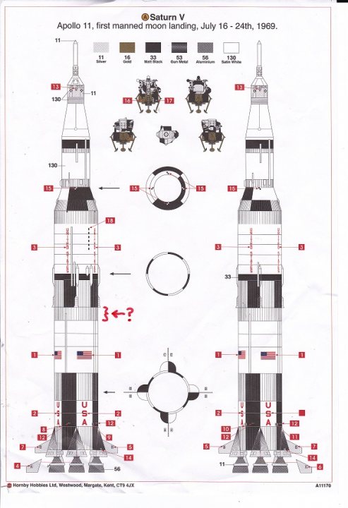 Starting to build models again - Page 5 - Scale Models - PistonHeads - The image is a technical drawing of the Saturn V rocket, which was first flown in 1967. Detailed in blue and black, the illustration provides a top-down view, showing different components of the rocket. The text on the diagram provides the scale and descriptions of the rocket's parts. The drawing appears to be precise and technical, typical of engineering schematics. This type of illustration is likely used by engineers, space enthusiasts, and historians to understand the complex and innovative design of this iconic space vehicle.