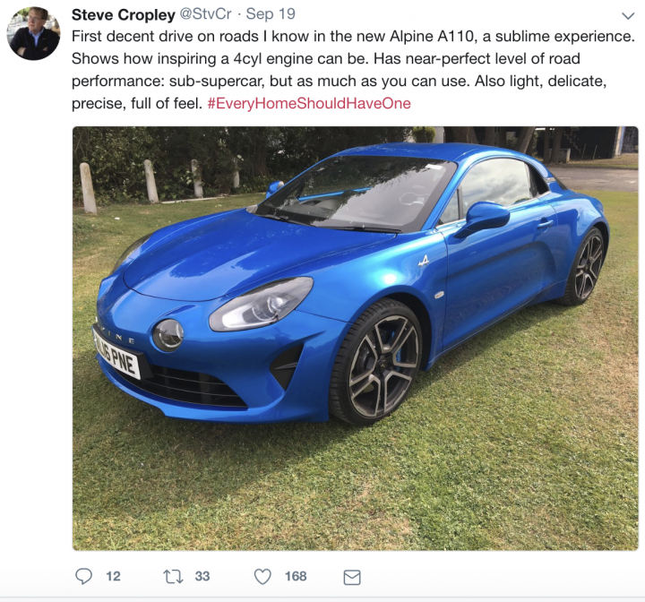 RE: Alpine A110: Driven - Page 73 - General Gassing - PistonHeads