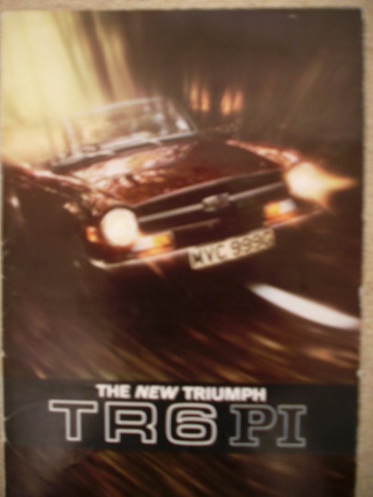 Pistonheads Nice Trs Original - The image features a black poster with a photo of a brown car moving at high speed. The car has the license plate "MXX 506" and appears to be in motion at night. Above the car, the text reads "The New TRUMPH TR6 PI." The car's motion blur effect is noticeable, conveying a sense of speed. The overall style of the poster suggests it is an advertisement or promotional material for a car model.