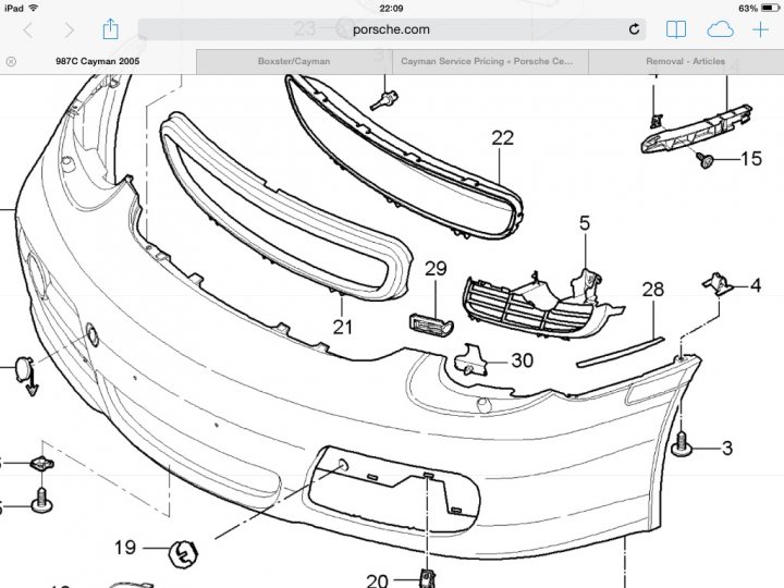 Porsche Cayman - bumper fixing device broken - Page 1 - Boxster/Cayman - PistonHeads - The image displays a partial view of a car's side door and window mechanism, enhanced by a pop-up window that provides a magnified zoomed in on the instructions and parts list. The style of the image is technical, with a focus on the mechanical components that make up the car door and window construction. These include various gears, hinges, and mechanisms depicted in a monochromatic color palette. The text visible on the pop-up window indicates that this image is part of a series of diagrams used for servicing or understanding the internal components of the vehicle.