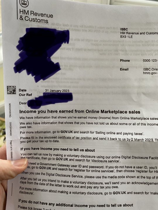 Letter from HMRC - online sales - anyone else lucky to get? - Page 1 - The Lounge - PistonHeads UK