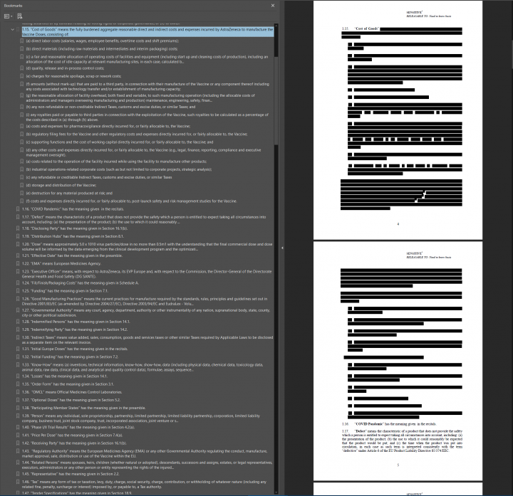 The EU v UK vaccine tussle - Page 41 - News, Politics & Economics - PistonHeads UK - The image shows a computer screen with two windows side by side. On the left, there is an open document that appears to be a text document with black text on a white background. On the right, there is a photograph of what looks like a physical document or paperwork, featuring black and white imagery resembling a list with text items, but the resolution does not allow for detailed reading of the contents. The style of the image suggests it might be a screenshot from a digital device, possibly taken during a work session related to data analysis or information processing, as indicated by the open document.