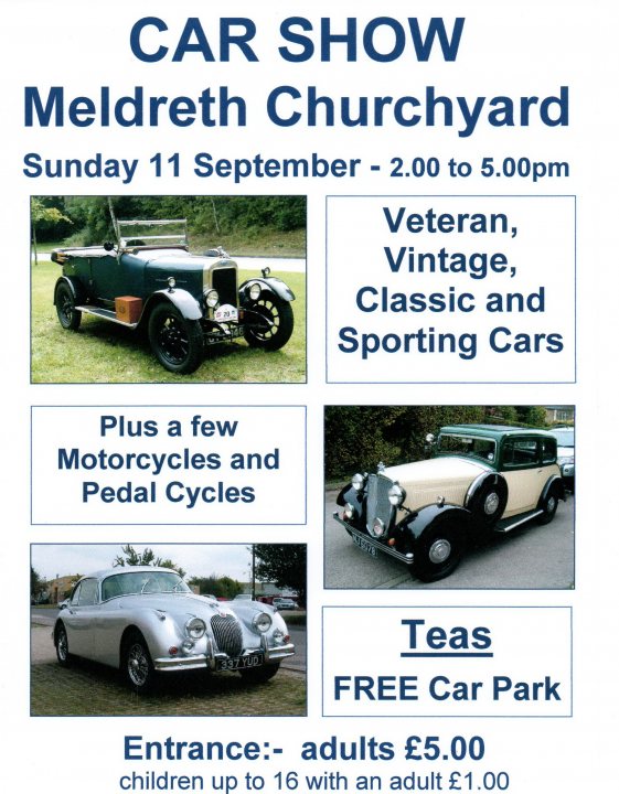 Meldreth Churchyard CAR SHOW - 11 September - Page 1 - East Anglia - PistonHeads - 