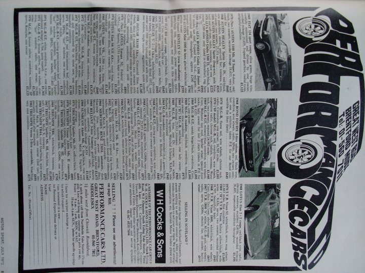 Pistonheads West Performance Ahealey Great Road Brentford - The image is of a printed page featuring text with two photographs. The top photograph shows a classic GTO car in profile. The text surrounding the images appears to be an article or an advertisement, discussing a racing competition or the racing scene in general. The first sentence states, "The NASCAR racing season is over." The text is abundant and packed with information, suggesting it could be related to racing events, cars, or history. The second photograph, at the bottom, shows a different angle of a race car in what appears to be a racing environment. The overall style is reminiscent of a mid to late 20th century print publication with a racing or automotive theme.