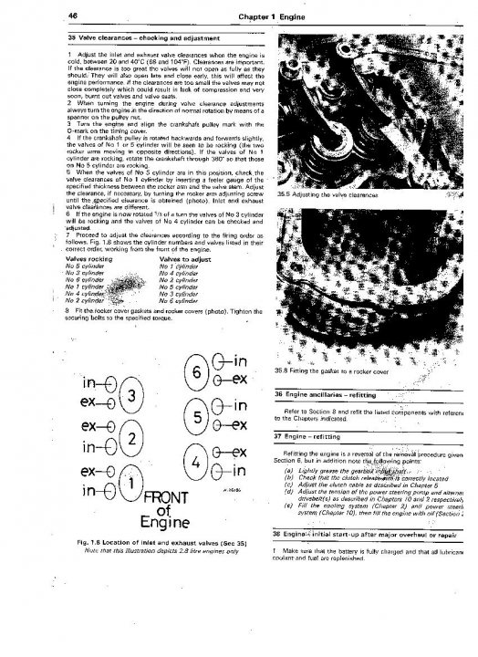 2.8i Valve Adjustment Procedure - A reminder please - Page 1 - Wedges - PistonHeads