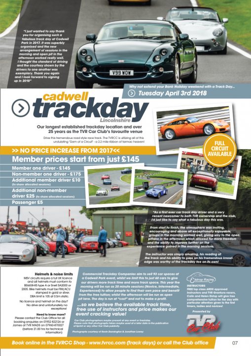 TVR Car Club Cadwell Park Trackday - 3rd April 2018 - Page 2 - TVR Events & Meetings - PistonHeads