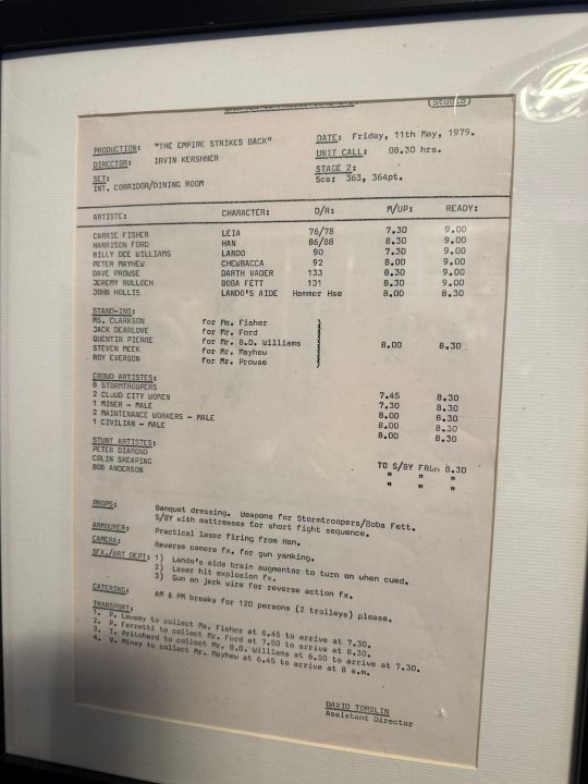 Yet more frivolous purchases, stuff you don't need... - Page 135 - The Lounge - PistonHeads UK - This image features a framed document, which appears to be a handwritten list. The text on the document is not fully legible due to the angle and distance, but it seems to contain several items or tasks that are being organized. The paper has some numbers written in what looks like ink, possibly indicating quantities or codes for each item. In addition to the main text, there are a few words that are clearly visible at the bottom of the document: "TOTAL" and "AMOUNT". These suggest that the list may be related to expenses or accounting. The framing suggests that this could be a piece of personal history or memorabilia.