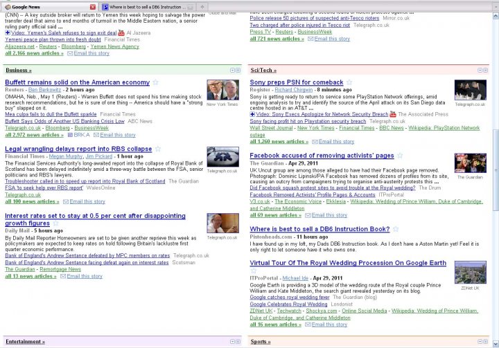 Where is best to sell a DB6 Instruction Book? - Page 1 - Aston Martin - PistonHeads - The image appears to be a screenshot of a web page, specifically from a news aggregator or a browser's news feed feature. It displays a variety of article headlines spread across the screen, with a colorful interface that indicates different sources and topics. The articles seem to cover a broad range of subjects from finance to entertainment, social media to cyber security, and many more. The visual elements include bold text for headlines, different font sizes and styles for the article snippets, and color-coded backgrounds representing different sources or topics. The theme suggests a modern, dynamic layout designed for easy scanning of news articles.