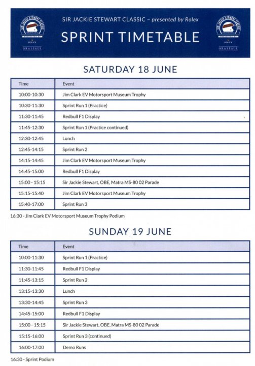 Sir Jackie Stewart Classic June 18th & 19th - Page 1 - Events & Meetings - PistonHeads UK