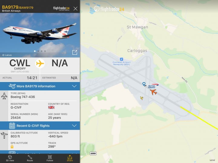 Cool things seen on FlightRadar - Page 212 - Boats, Planes & Trains - PistonHeads