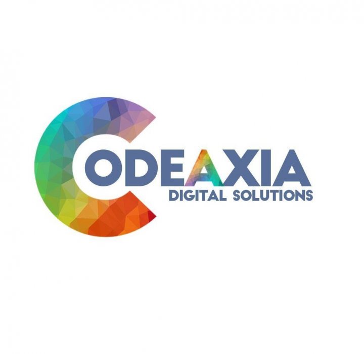 A blue and white kite flying in the sky - The image features a logo with the word "Codaxia" prominently displayed at the top in colorful, multi-colored letters. The design incorporates a spectrum of colors transitioning from left to right. Below this text is a stylized digital representation of a graph, resembling a barcode or digital waveform, which connects to the letter "C" in the logo.

The background of the image is plain white, emphasizing the vibrant colors of the logo. In the lower right corner of the image, there's a text that reads "Digital Solutions," suggesting that Codaxia provides digital services or products. The overall style of the logo is modern and abstract, with a focus on technology and innovation.