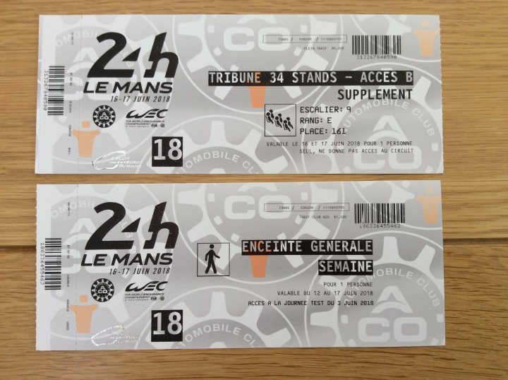 The Official Tickets for Sale, Swaps & Wanted thread. - Page 33 - Le Mans - PistonHeads