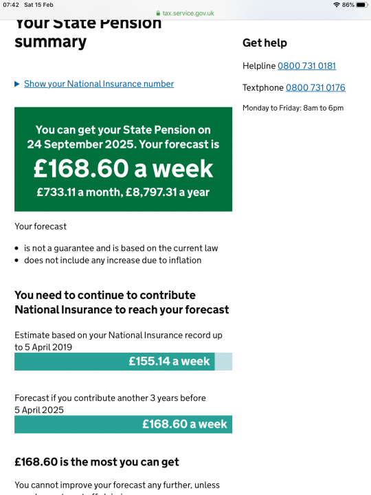 State Pension potential shortfall warning - Page 16 - Finance - PistonHeads
