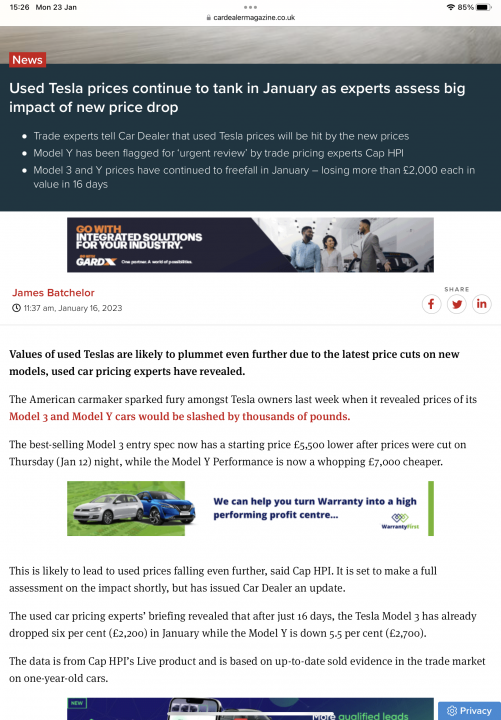 Teslas plummeting in value - Emperors no clothes moment? - Page 1 - General Gassing - PistonHeads UK