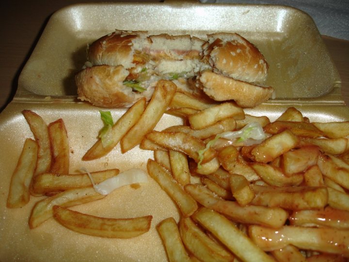 A plate with a sandwich and french fries - Pistonheads