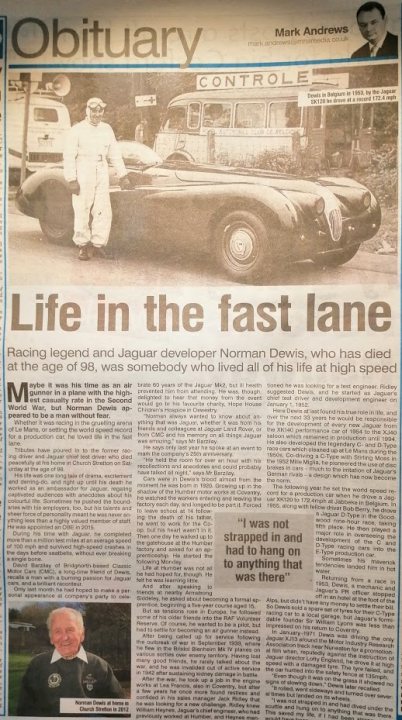 Norman Dewis. RIP 1920-2019 - Page 1 - Classic Cars and Yesterday's Heroes - PistonHeads