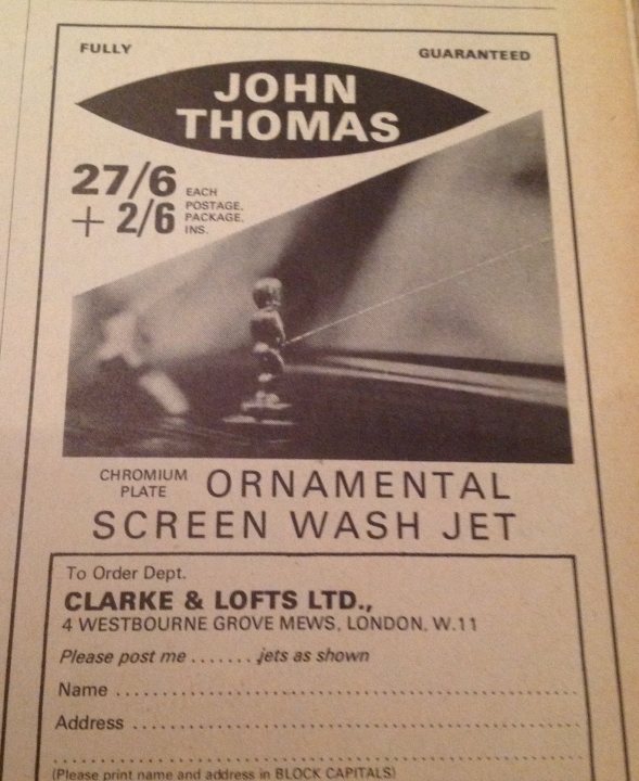 Radio Cassette Players - Page 1 - Classic Cars and Yesterday's Heroes - PistonHeads - This image appears to be a scanned advertisement or flyer, featuring a product or service mentioned as "27/ + 2/6 + 2/6 Ins. GUARANTEED FULLY". Specifically, it seems to be an announcement or order form for someone named "John Thomas". The advertisement includes contact information for "To Order Dept. Clarke & Lofts Ltd.", an address in 4 Westbourne Grove, London W11, and a call to action for the reader to "Please post me ...". The layout and style imply a retro or vintage design, common for print advertisements.