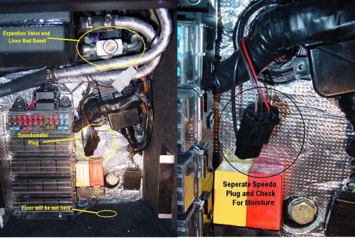 speedo not working - Page 1 - Noble - PistonHeads - The image compares two different states of a car part, labeled as "Before" and "After". In the "Before" state, the component looks dirty and unfunctional. In the "After" state, the same component appears clean and novalized with a moisture seal. This could be an advertisement or a tutorial on how to maintain and improve the performance of this particular part. Hose connections and electrical wires are visible in both states, emphasizing their important roles within the car. The use of a moisture seal suggests a fix for the underlying issue of excess moisture affecting the part's performance.