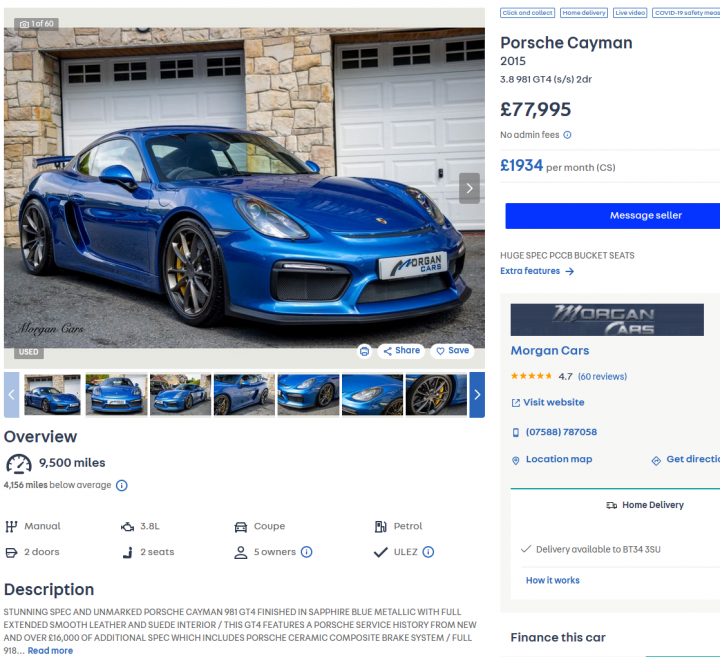 12 GT4's for sale on PistonHeads and growing (Vol. 2) - Page 51 - Boxster/Cayman - PistonHeads UK