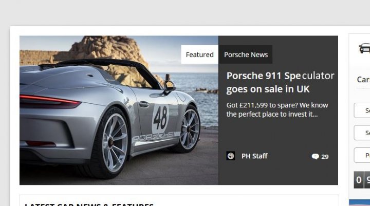 RE: Porsche 911 Speedster goes on sale in UK - Page 2 - General Gassing - PistonHeads