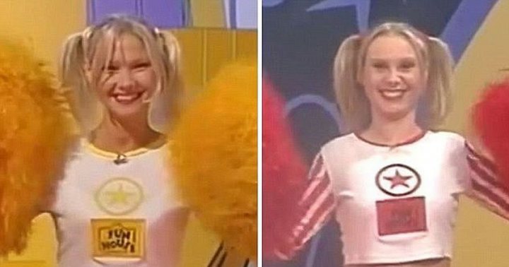 Pistonheads - The image is a collage of two separate photos featuring the same person in different outfits. In both photos, the individual appears to be a cheerleader. 

In the top photo, the person is dressed as a schoolgirl, wearing a skirt and a sweater vest with a tie. They have blonde hair styled in pigtails and are smiling at the camera. 

The bottom photo shows the same person dressed in an oversized cheerleader uniform with large pom-poms. The outfit is predominantly red and white, featuring a star emblem on the chest. The individual is again smiling and holding up their pom-poms as if they are cheering for an event. 

Both photos feature yellow backgrounds, which suggests that these pictures might have been taken in a studio or at a cheerleading competition. There's no text present in the image.