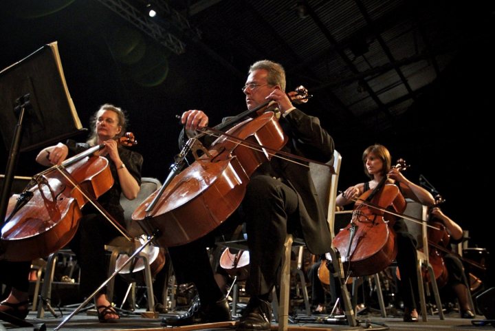 Instruments Pistonheads - The image showcases a vibrant scene of a symphony orchestra performing on a stage. In the foreground, a musician is actively playing a violin, deeply engrossed in the performance. Behind him, other musicians, both men and women, attentively watch their conductor. The orchestra is made up of a variety of players, each engrossed in playing their respective instruments, contributing to the rich, symphonic sound. The stage is well illuminated, highlighting the performers and the instruments, enhancing the glow of the ongoing performance.