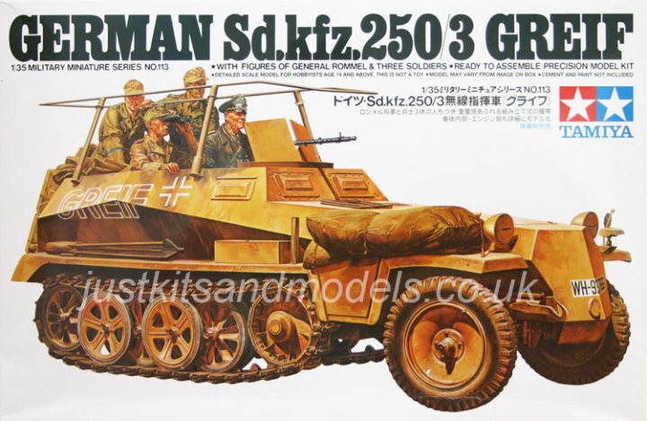 Tamiya 1/35 Hanomag Sd.Kfz. 251/1 with Pak 40 - Page 1 - Scale Models - PistonHeads - The image shows a model German armor of World War II, specifically a Panzer II tank, complete with detailed figures of soldiers among the tanks mechanism. The tank is larger than the soldiers, indicating a scale model designed for adult collectors. The model comes with a large box sold by Justkitsandmodels, a company that specializes in military models. The branding of the model tank includes the Justkitsandmodels website and a price of 290 in what appears to be a foreign currency, possibly JPY or a similar denomination. The box is expected to contain the tank model with figures and assembly instructions.