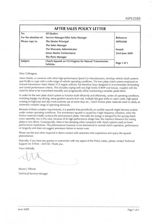 Pistonheads - The image shows a document titled "AFTER SALES POLICY LETTER." At the top left, there is a logo, and in the top right corner, it is marked "ASPOLICER." The visible address fields are for the attention, addressee, subject, issuing party, reference, and date/time, indicating that this is a formal letter meant to be mailed or delivered directly after sales, likely from a company or organization. The main text of the letter is about two paragraphs, blurry due to the resolution of the image, but it appears to be written in English and discusses a wide range of topics, possibly related to customer service or product inquiries.