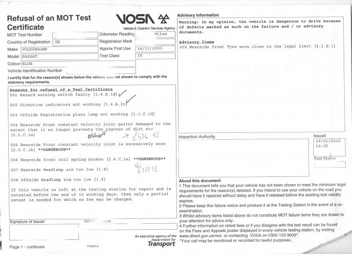 MOT failure - what next? - Page 1 - General Gassing - PistonHeads
