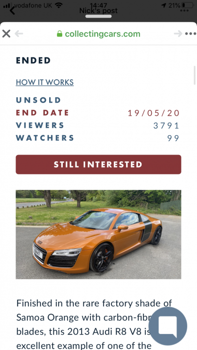 Collecting Cars auction results  - Page 35 - Supercar General - PistonHeads