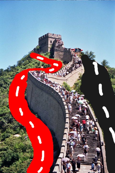 Road Wall China Stairway