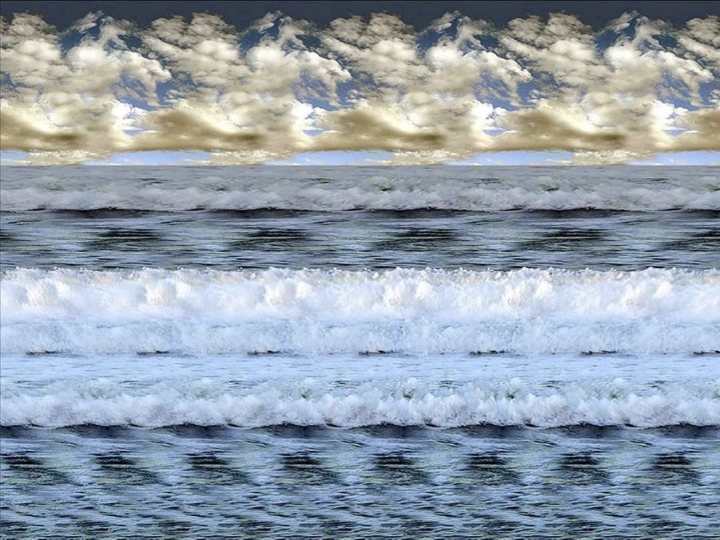 Magic eye pictures. Any good at 'em? - Page 16 - The Lounge - PistonHeads UK - The image is a panoramic photograph of the ocean, likely taken from an airplane or high vantage point. It features a vast expanse of the sea with waves that have a cloudy texture. In the center of the image, there's a seamless transition from the ocean to a cloudy sky, creating a surreal blend of water and clouds. The overall effect is one of continuous movement and fluidity between different elements of nature.