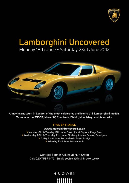 Advert : Lamborghini Uncovered Event - 5 historic cars in London - Page 1 - Moderators - PistonHeads