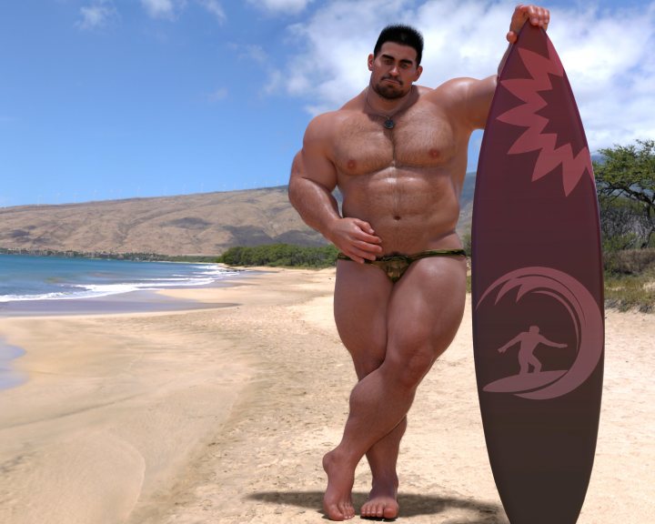 A man standing on a beach holding a surfboard