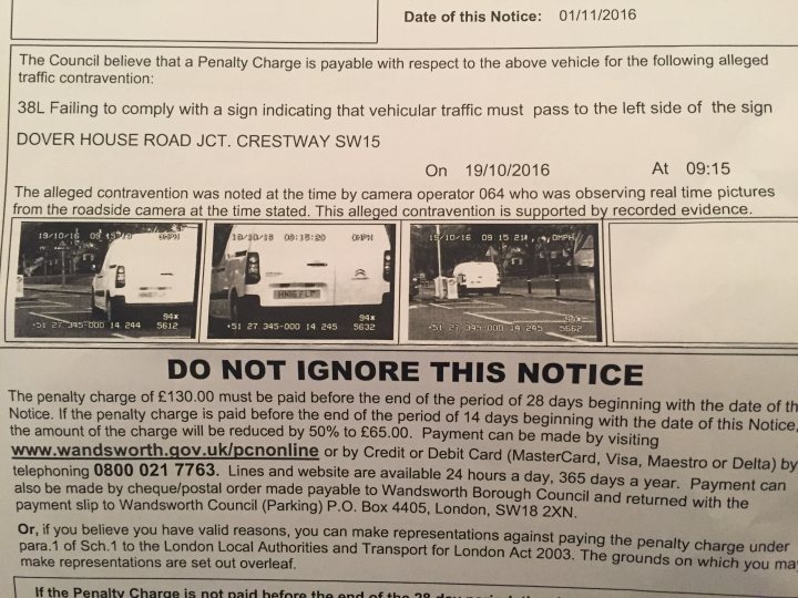 PCN Wrong side of sign - Page 1 - Speed, Plod & the Law - PistonHeads