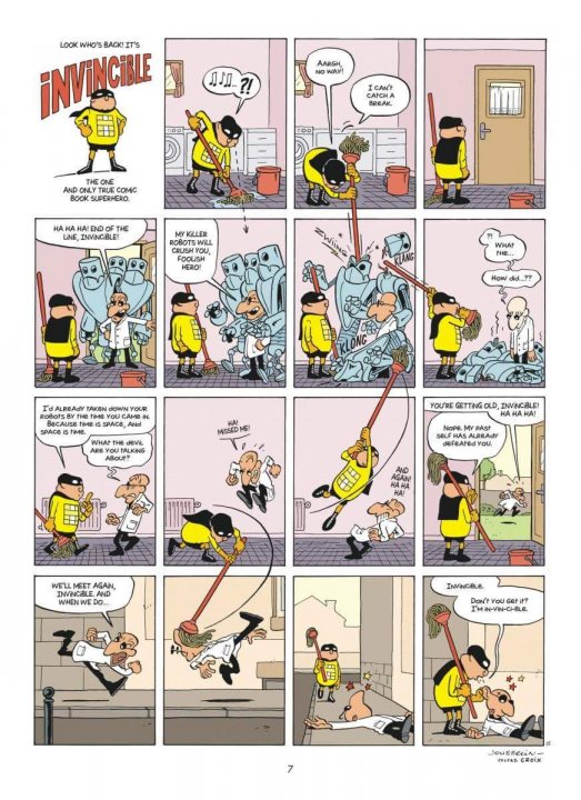 Geek Jokes - Page 405 - The Lounge - PistonHeads UK - The image displays a collection of comic strips from the series "Invisible Man." There are six panels, each telling a part of the narrative. In the first panel, an unseen character is talking to an invisible man who appears as a yellow outline. The second panel shows the invisible man holding onto the wall, with a visible rope connecting him to it. In the third panel, the man is in his house, seemingly surprised by the scene unfolding. The fourth panel features the same man now sitting on a chair with the same yellow rope connecting him to the wall. The fifth panel reveals that the man is holding onto a ladder that leads to the ceiling, suggesting he's trying to escape from his house. The final panel shows the man hanging upside down, again with a yellow outline around him, indicating that he has now broken free from the rope and the room. Each panel is drawn in black and white, with the exception of the colorful yellow outlines that represent the invisible man's body.