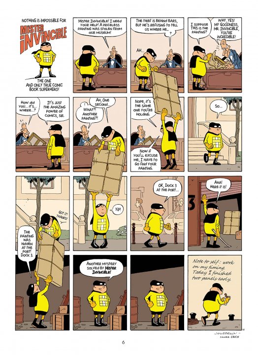 Geek Jokes - Page 405 - The Lounge - PistonHeads UK - This image is a page from a comic book, filled with panels that tell a story. The comic features an animated character in a suit standing next to a large cardboard box and a man in a mask handing over the box. There are also text bubbles where characters interact with each other through speech or thought balloons. The art style is typical of comic books, with bold lines and vibrant colors. The comic seems to be set in an urban environment, as suggested by the backdrop and the presence of a suitcase. The content suggests a narrative involving some sort of exchange between characters.