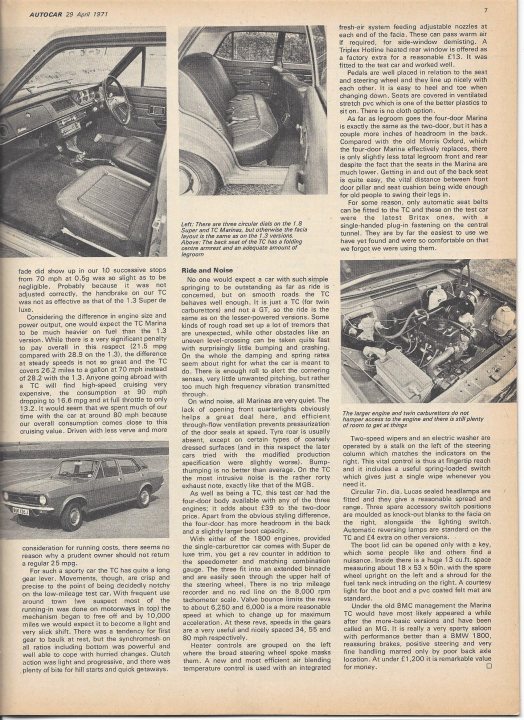 Morris Marina - was it really that bad? - Page 20 - Classic Cars and Yesterday's Heroes - PistonHeads - The image displays a vintage magazine or publication, with a black and white photo of an old-fashioned car on the cover. Inside the publication, there are text articles in a language that appears to be German, along with additional images and information related to cars. The layout is reminiscent of classic print media from several decades ago.