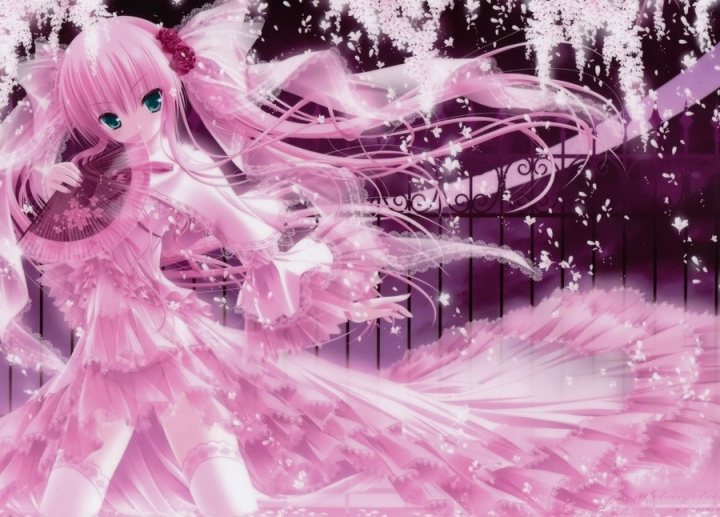 Pink Girl Art Wallpaper Anime