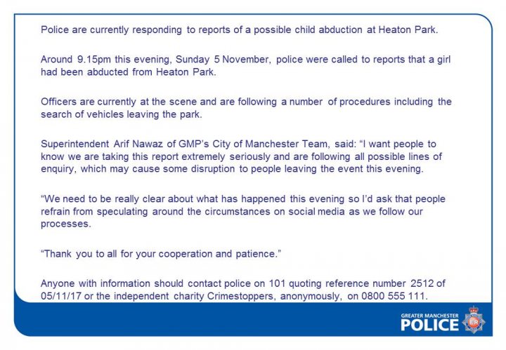 Young child abducted from park in Manchester - Page 1 - News, Politics & Economics - PistonHeads