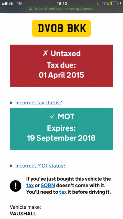 Reporting an untaxed vehicle - Page 1 - General Gassing - PistonHeads