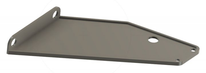 Pistonheads - The image shows a single object that appears to be a rectangular metal plate with rounded corners. It is displayed against a neutral, grey background that might represent a wall or surface for comparison. The plate has four visible screw holes arranged at the corners, suggesting it could be used as a mounting bracket or part of a larger assembly. There are no texts, distinctive marks, or other identifiable features on the plate itself, and there's no additional context provided in the image to help interpret its purpose or use case. The style of the image is straightforward and product-focused, with an emphasis on clarity to show the item without any distractions.