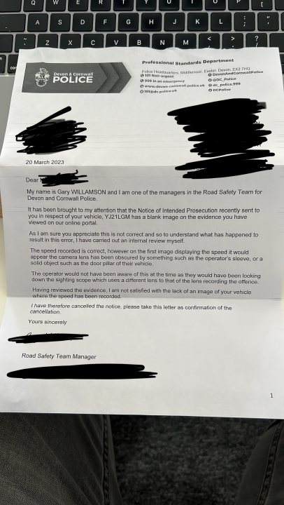 Speeding ticket, wasnt speeding and dodgy pics  - Page 2 - Speed, Plod & the Law - PistonHeads UK - The image displays a physical piece of paper, which appears to be a formal letter or notice. The document is addressed to the "General Public," suggesting it may contain information intended for a wide audience. It is signed by a person named "Paul" and includes a date (20th February). There's also an email address mentioned in the document: "[email protected](the domain is not fully visible due to the blurriness of the image).

The text on the paper provides some context about its purpose. It mentions a "Temporary Road Closure" that is expected to last from 20th February until 1st March, with the possibility of an extension if necessary. This indicates that there may be traffic disruptions or changes in the usual road layout during this period.

The document also contains details about a diversion route. It directs readers to follow the "Diversion Route Signposted" which implies that clear signage will guide people to alternative routes during the closure period. The text ends with a statement that encourages recipients of the notice to "Support Local Businesses," suggesting that the temporary road closure could have an impact on local commerce and encouraging community members to shop in nearby establishments despite any potential inconvenience caused by the road closure.

Overall, the image captures a snapshot of a document designed to communicate important information about a temporary road closure to the general public. The inclusion of a signature, date, and details of the affected area implies that this is an official notice from a local authority or organization responsible for managing the area's transportation infrastructure.