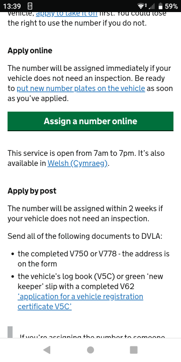 Number plate on retention - how soon do I need to change it? - Page 1 - General Gassing - PistonHeads - The image is a screenshot of a phone displaying an online form or application. At the top, there's a message stating "The number will not be assigned until the vehicle inspection is completed." Below this message, there are fields for entering personal information such as name and email address, with placeholder text indicating where to input these details.

The bottom of the image contains a section titled "ASSIGN NUMBER ONLINE," which seems to be an option for users to choose when applying for something related to vehicles, possibly registration or insurance. There are checkboxes next to this section, suggesting that users can select from multiple options. The rest of the form includes additional fields and information, but it's not entirely clear due to the angle and resolution of the image.

The phone has a greenish hue over its screen, which might be due to the color scheme of the app or website being used. The overall appearance suggests that this is an interactive interface for some kind of administrative process related to vehicles.