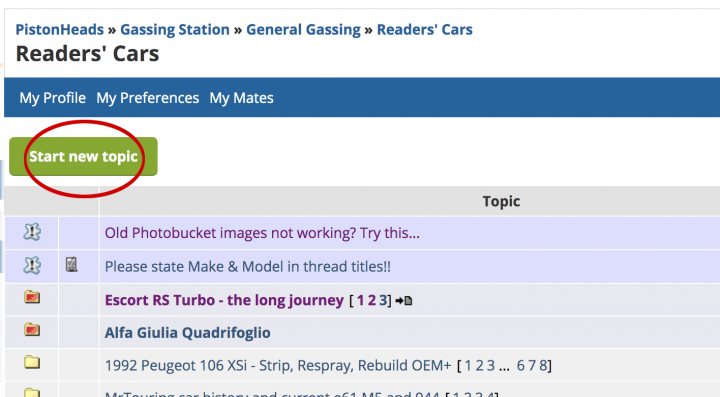FYI : Forums How To - The Beginner's Guide - Page 1 - Moderators - PistonHeads UK