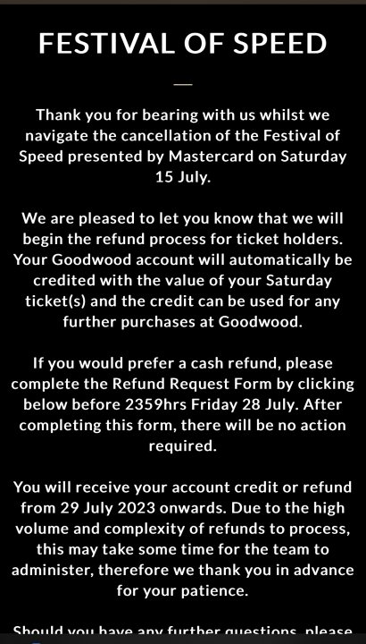 Refunds - Page 1 - Goodwood Events - PistonHeads UK