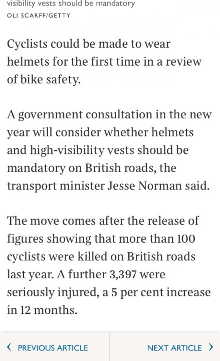 Compulsory helmets plan for all cyclists on British roads.  - Page 1 - News, Politics & Economics - PistonHeads